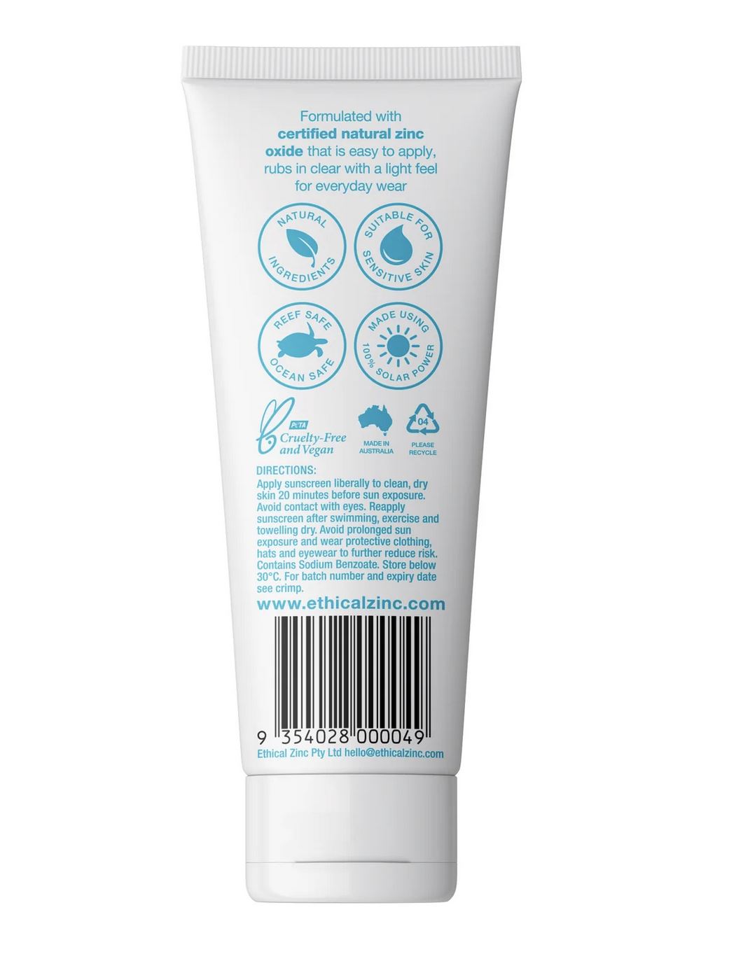 ETHICAL ZINC Daily Wear Light Sunscreen SPF50+